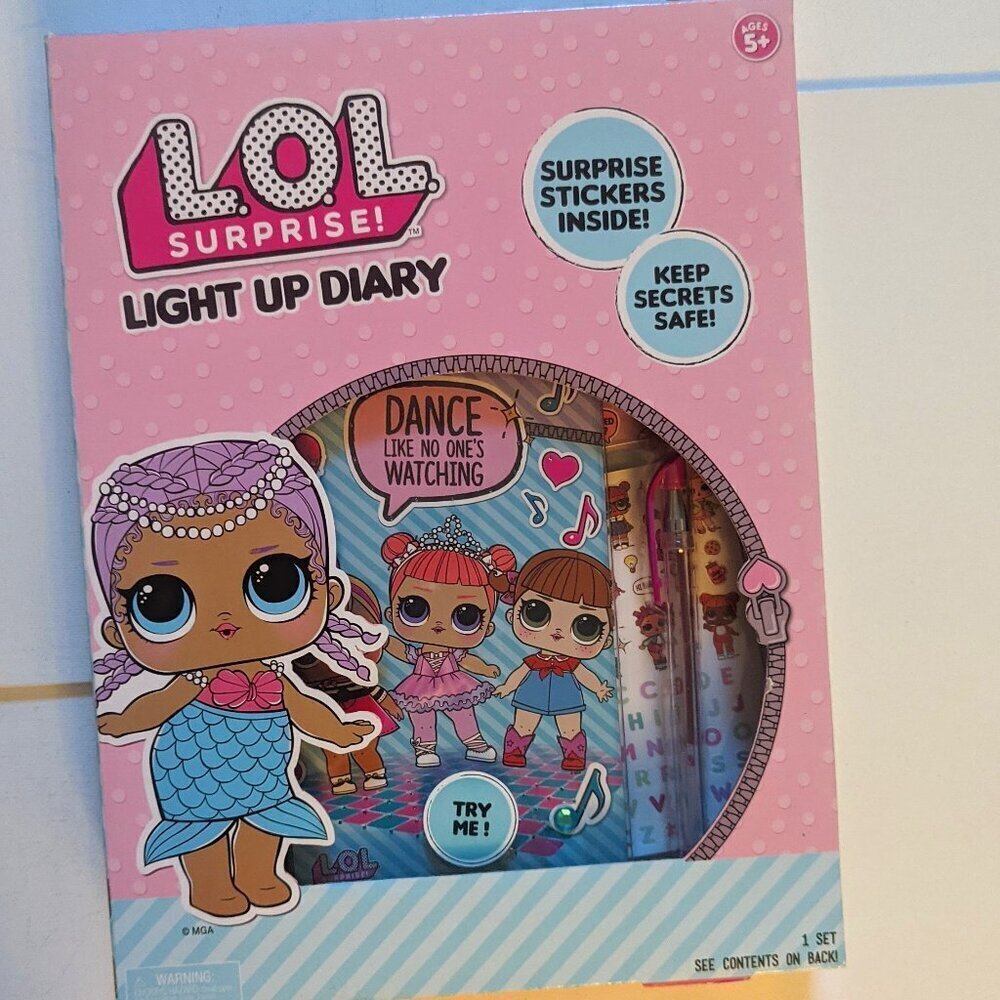NWT LOL Surprise! Light Up Diary Pink L.O.L. Dolls Journaling Writing 90s Easter